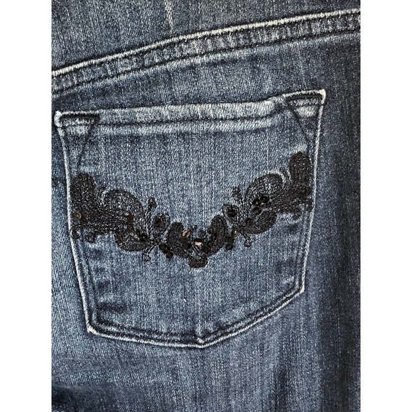 Liz Claiborne Secretly Slender Bootcut Blue Jeans black lace on Pocket Size 2P - Picture 7 of 12